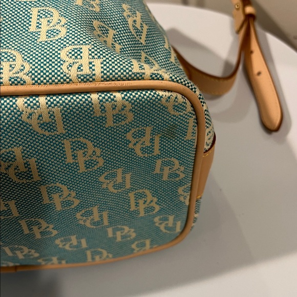 Dooney & Bourke Blue and Tan Bucket Bag - Picture 9 of 13